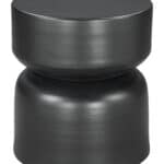 Black Steel Round Side Table with Minimalist Design
