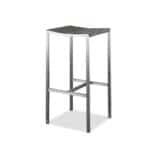 28 Inch Brown and Silver Backless Bar Stools with Footrest (Set of 4)