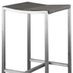 28 Inch Brown and Silver Backless Bar Stools with Footrest (Set of 4)