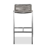 28 Inch Brown and Silver Stainless Steel Low Back Bar Stool
