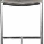 28 Inch Brown and Silver Stainless Steel Low Back Bar Stool