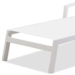 Set Of 2 White Modern Adjustable Aluminum Chaise Lounges