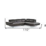 Dark Gray Genuine Leather L Shaped Sofa with Chaise Sectional 11 Dark Gray Genuine Leather L Shaped Sofa with Chaise Sectional