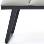 57" Modern Light Gray Faux Leather Upholstered Bench 14 57" Modern Light Gray Faux Leather Upholstered Bench