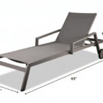 Set of 2 Modern Taupe Aluminum Adjustable Chaise Lounges