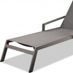 Set of 2 Modern Taupe Aluminum Adjustable Chaise Lounges