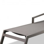 Set of 2 Modern Taupe Aluminum Adjustable Chaise Lounges