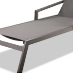 Set of 2 Modern Taupe Aluminum Adjustable Chaise Lounges