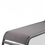 Set of Two 23" Taupe Modern Metal Outdoor Chaise Lounges