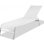 23" White and Silver Modern Chaise Lounge, Set of 2