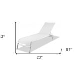 23" White and Silver Modern Chaise Lounge, Set of 2