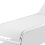 23" White and Silver Modern Chaise Lounge, Set of 2