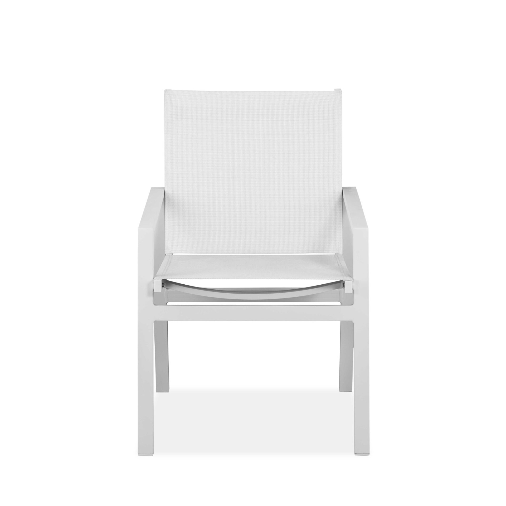 22" White Metal Armchairs, Indoor Outdoor Dining Set of 2 4 22" White Metal Armchairs, Indoor Outdoor Dining Set of 2 - Image 4