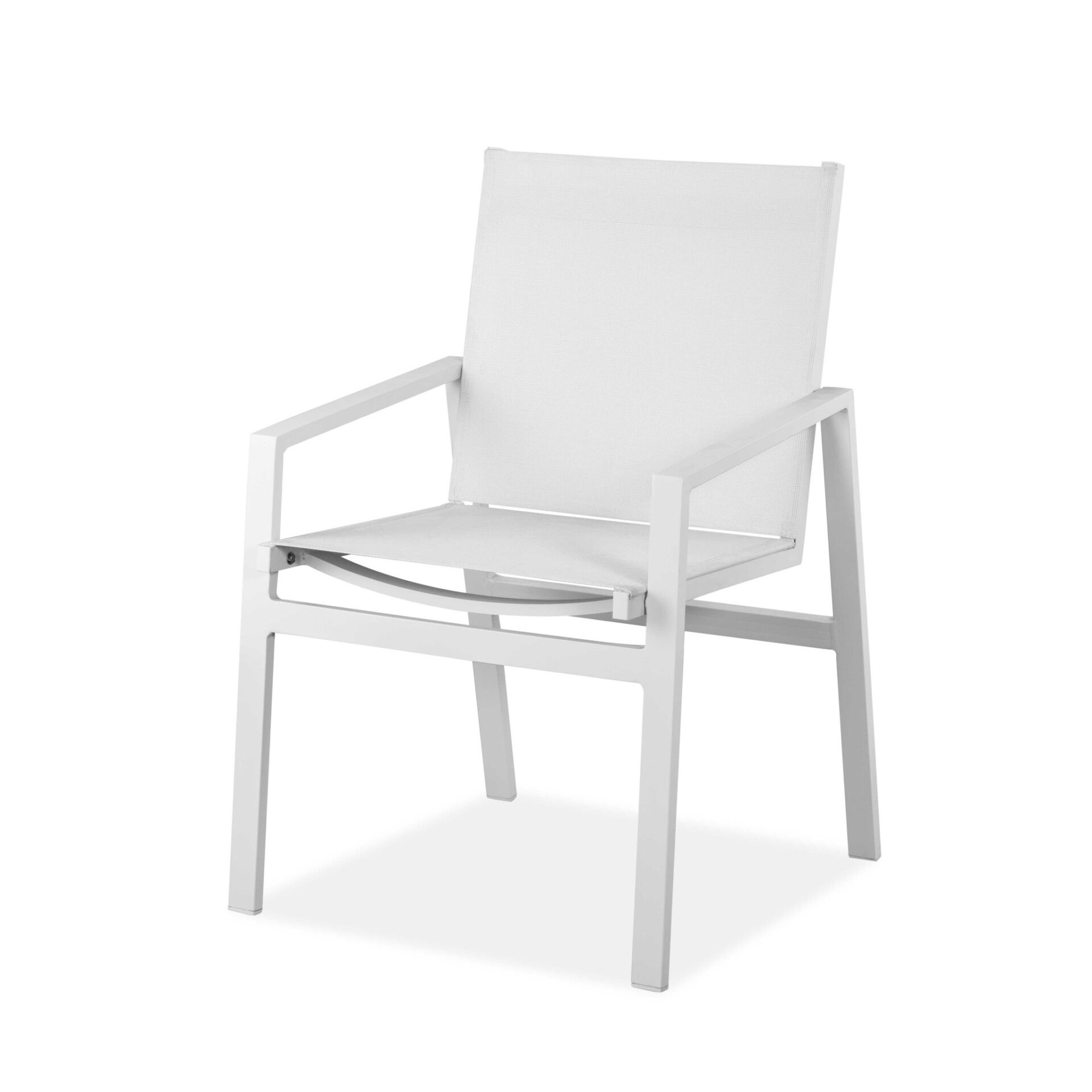 22" White Metal Armchairs, Indoor Outdoor Dining Set of 2 5 22" White Metal Armchairs, Indoor Outdoor Dining Set of 2 - Image 5