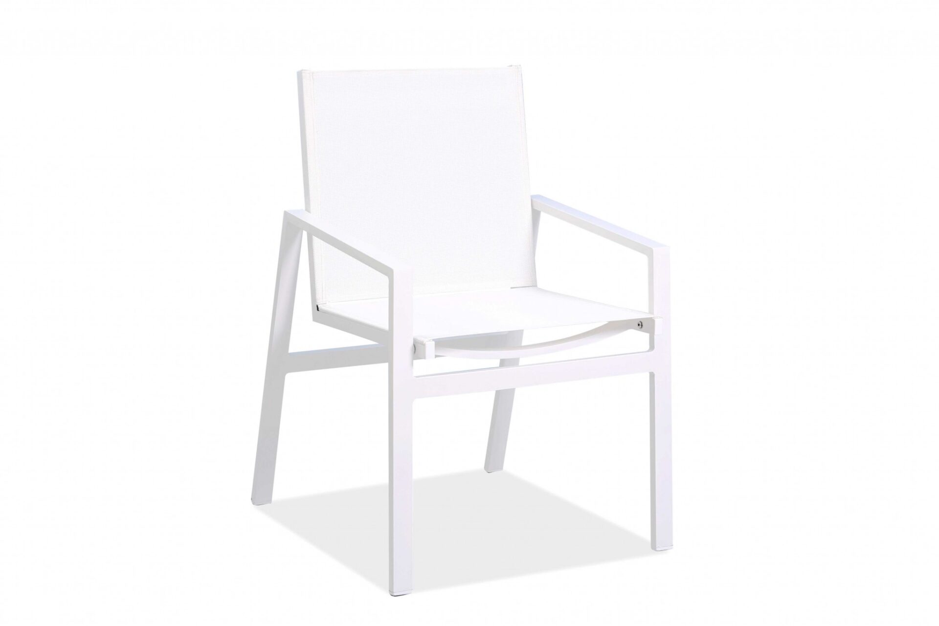 22" White Metal Armchairs, Indoor Outdoor Dining Set of 2 6 22" White Metal Armchairs, Indoor Outdoor Dining Set of 2 - Image 6
