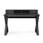 Black Solid Wood Writing Desk With Two Drawers 51 Inches
