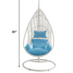 40" Blue Metal Outdoor Swing Chair with Cushion