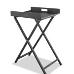 Gray Aluminum Indoor Outdoor Contemporary End Table