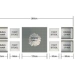Nine Piece Modern Clear and Gray Glass Dining Set