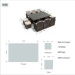 11 Piece Gray Glass Outdoor Dining Set with Wicker Base
