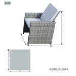 11 Piece Gray Glass Outdoor Dining Set with Wicker Base