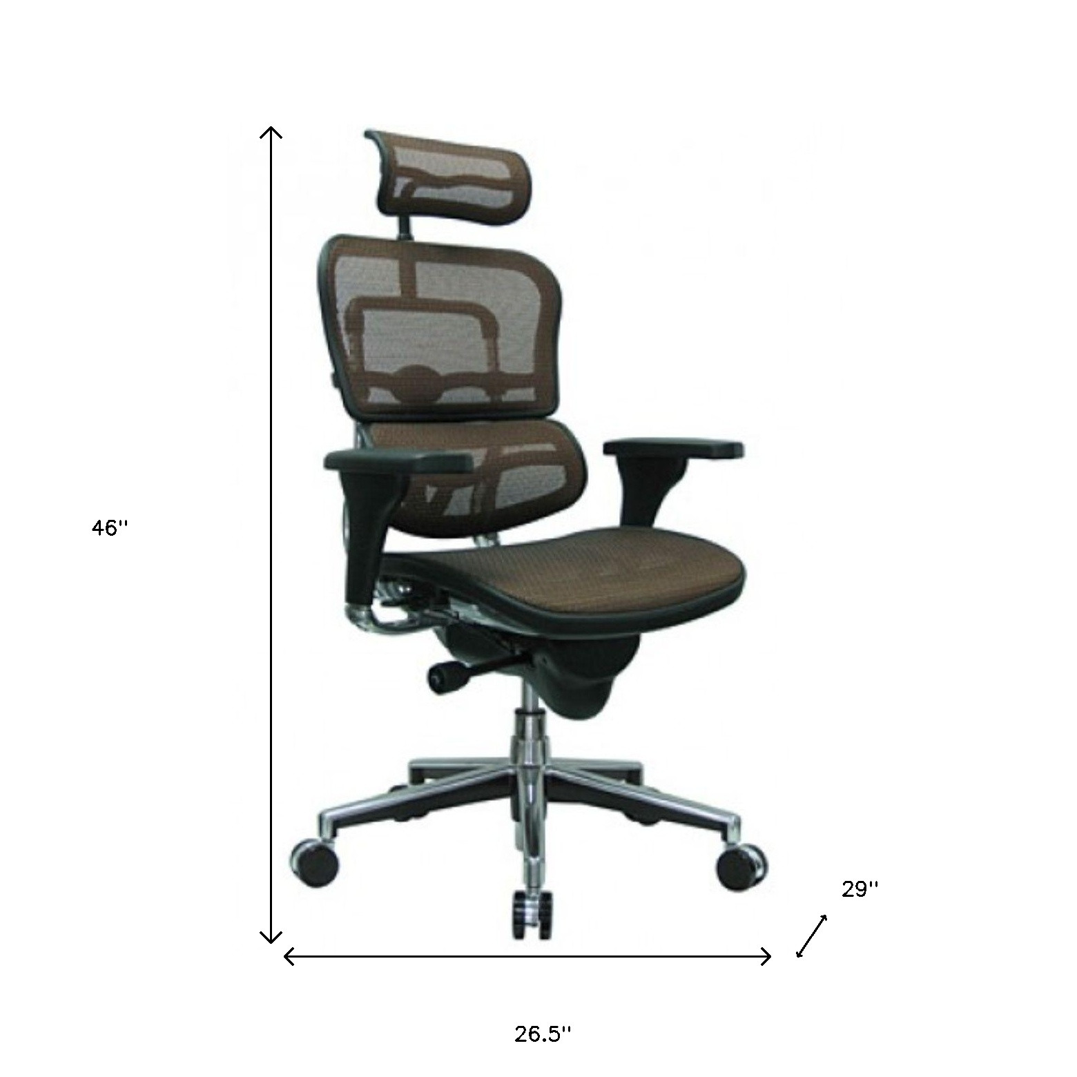 26 Inch Black and Silver Adjustable Swivel Mesh Office Chair 7 26 Inch Black and Silver Adjustable Swivel Mesh Office Chair - Image 7