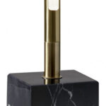 Minimalist Brass LED Floor Lamp With Black Marble Base 10 Minimalist Brass LED Floor Lamp With Black Marble Base