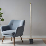 Minimalist Brass LED Floor Lamp With Black Marble Base 7 Minimalist Brass LED Floor Lamp With Black Marble Base
