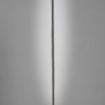 Minimalist Ambient Glow Floor Lamp, Brushed Steel and White Marble