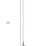 Minimalist Ambient Glow Floor Lamp, Brushed Steel and White Marble