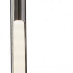 Minimalist Ambient Glow Floor Lamp, Brushed Steel and White Marble