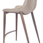 Brown Faux Leather Counter Stool with Walnut Legs (Set of 2)
