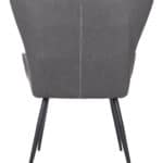 Vintage Gray Faux Leather Dining Chairs with Steel Base (Set of 2)