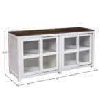 Farmhouse Pine Display Cabinet Mystic Brown and White 68 Inch 10 Farmhouse Pine Display Cabinet Mystic Brown and White 68 Inch