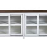 Farmhouse Pine Display Cabinet Mystic Brown and White 68 Inch 7 Farmhouse Pine Display Cabinet Mystic Brown and White 68 Inch