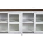 Farmhouse Pine Display Cabinet Mystic Brown and White 68 Inch 8 Farmhouse Pine Display Cabinet Mystic Brown and White 68 Inch
