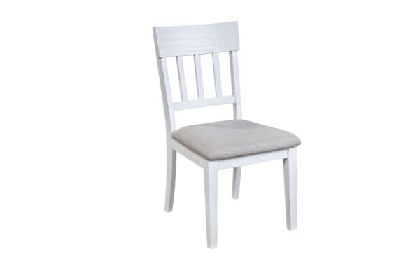 Farmhouse Pine Side Chairs Mystic White Slat Back (Set of 2)