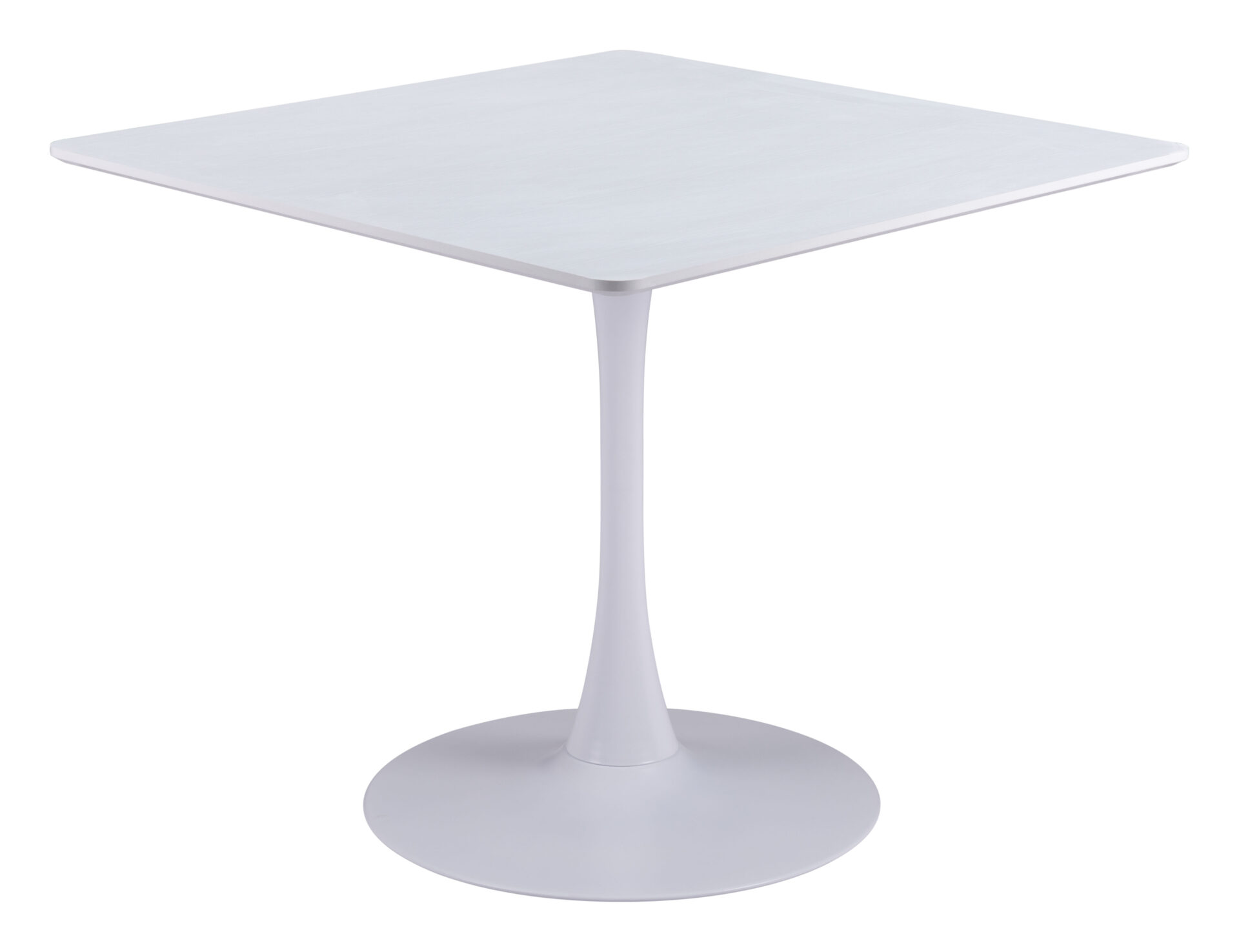 Modern Industrial Square Dining Table Neutral White Finish for 4 4 Modern Industrial Square Dining Table Neutral White Finish for 4 - Image 4