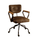 32-Inch Tufted Faux Leather Swivel Office Chair with Casters 7 32-Inch Tufted Faux Leather Swivel Office Chair with Casters