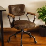 32-Inch Tufted Faux Leather Swivel Office Chair with Casters 8 32-Inch Tufted Faux Leather Swivel Office Chair with Casters