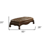 65" Brown Faux Leather Upholstered Tufted Bench, Seats 2 8 65" Brown Faux Leather Upholstered Tufted Bench, Seats 2