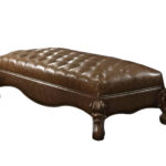 65" Brown Faux Leather Upholstered Tufted Bench, Seats 2 7 65" Brown Faux Leather Upholstered Tufted Bench, Seats 2
