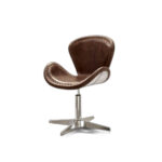 25 Inch Brown Distressed Faux Leather Swivel Arm Chair 8 25 Inch Brown Distressed Faux Leather Swivel Arm Chair