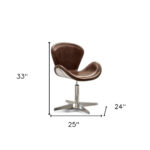25 Inch Brown Distressed Faux Leather Swivel Arm Chair 10 25 Inch Brown Distressed Faux Leather Swivel Arm Chair