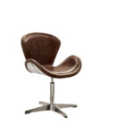 25 Inch Brown Distressed Faux Leather Swivel Arm Chair 6 25 Inch Brown Distressed Faux Leather Swivel Arm Chair