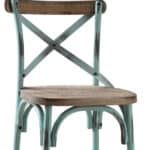 21-Inch Brown and Sky Blue Iron Bar Stool With Footrest 16 21-Inch Brown and Sky Blue Iron Bar Stool With Footrest
