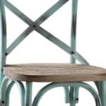 21-Inch Brown and Sky Blue Iron Bar Stool With Footrest 17 21-Inch Brown and Sky Blue Iron Bar Stool With Footrest