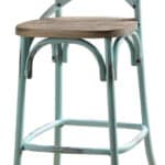 21-Inch Brown and Sky Blue Iron Bar Stool With Footrest 10 21-Inch Brown and Sky Blue Iron Bar Stool With Footrest