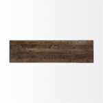 Mango Wood Industrial Bench with Black Iron Base, Medium Brown