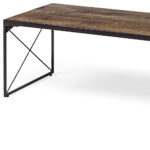 Mango Wood Industrial Bench with Black Iron Base, Medium Brown